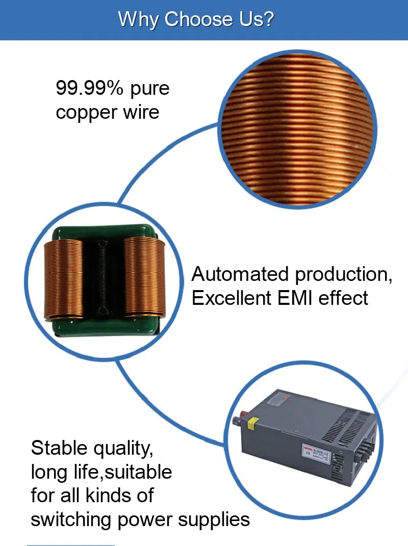 Inducteur variable EMI/EMC Ikp Carton et plateau d'étouffement de puissance bobine de mode commun