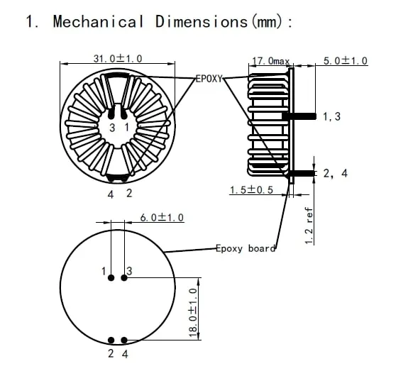 0.2mh Prix d'usine Inducteur d'étranglement de mode commun avec certification Ce/UL/RoHS