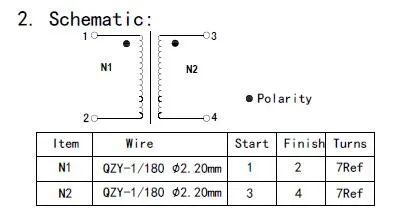 Inducteur de puissance en mode commun de noyau nanocristallin, inductance de 2,5 mh