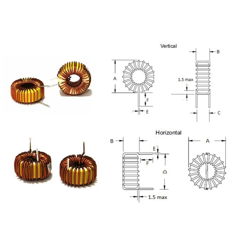 T5026-100uh Mode différentiel Coil d'étranglement du noyau en poudre de fer