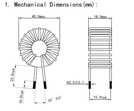 Inducteur d'étouffement à mode différentiel à prix d'usine