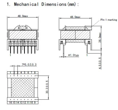 Transformateur d'alimentation à haute fréquence à commutation par retour de vol Transformateur électrique 12V Etd34