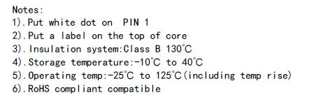 Transformateur haute fréquence pour cœur Pq32