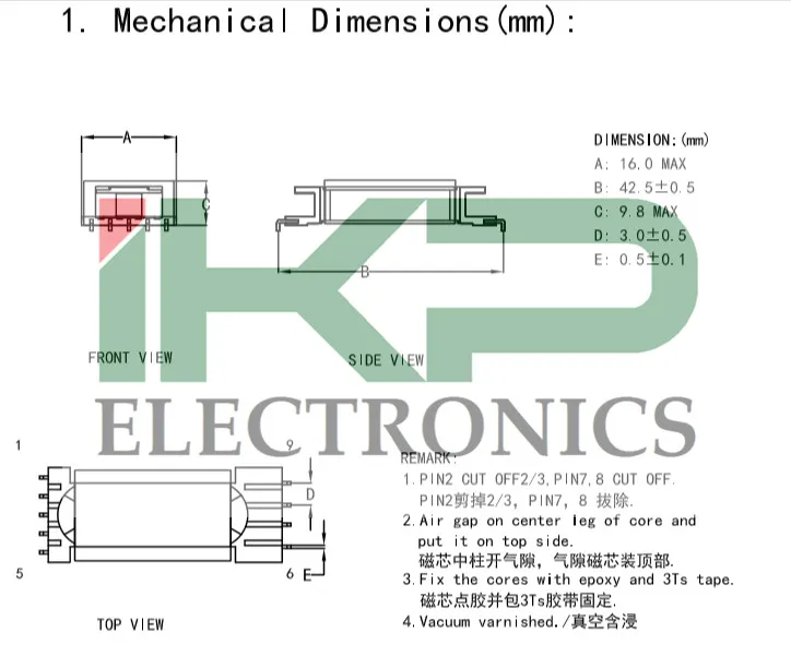 Transformateur haute fréquence EDR 2810/ EDR40 pour éclairage industriel en stock