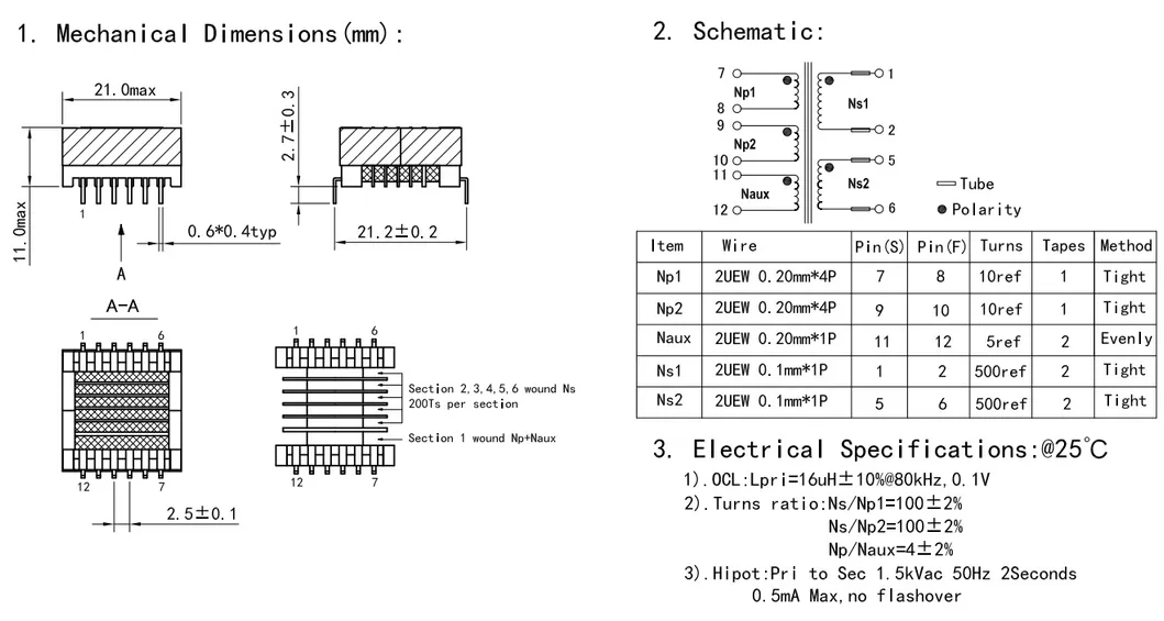 Alimentation utilisant un transformateur flyback haute fréquence
